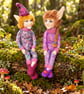 OOAK. The Woodlings Art Dolls.(The pair).