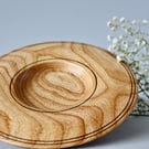 Beautiful, small hand-turned wooden platter with edging detail.