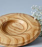 Beautiful, small hand-turned wooden platter with edging detail.