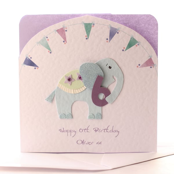 Personalise Me! Little Blue - Childrens Personalised Elephant Birthday Card