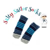 Salty Sailor Socks - Navy, grey and Sky Blue Stripes