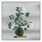 Handmade Sea Glass Flowers in Vase Picture - Framed 8x8 Coastal Art by Sam