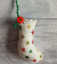 SOLD - Three Scrapbox Stockings, Mini Stocking Christmas Tree Decorations - Image 4