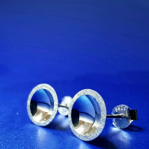 Sterling silver concave earrings 
