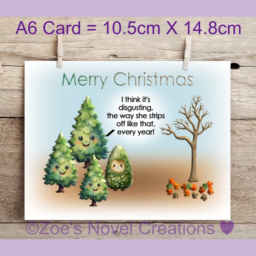 Bare Trees Christmas Card A6 size 10.5cm X 14.8cm 