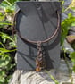 Real Morel Mushroom Pendant Antique leather necklace 