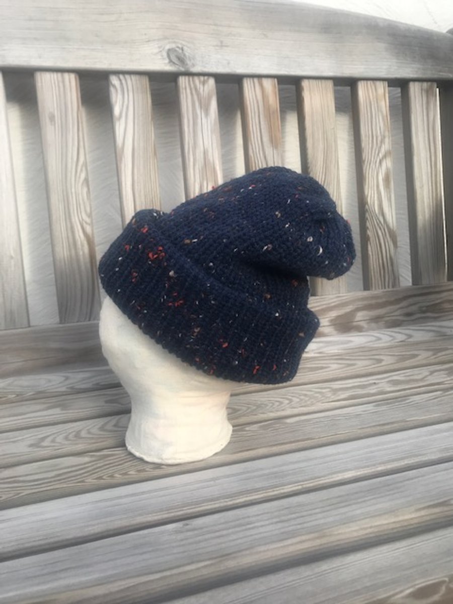Navy Blue Fisherman Beanie