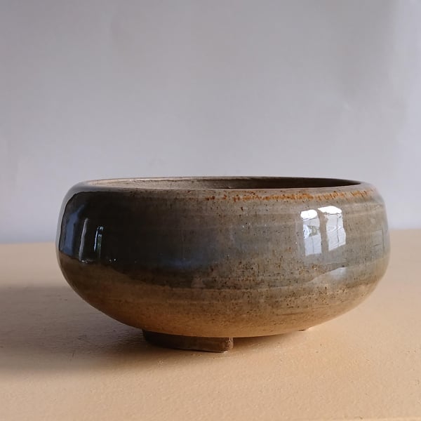 Handmade Stoneware Planter Wheel Thrown Wabi Sabi Ceramic Pot (14cm)