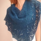 Hand knitted shawl, Alpaca knit shawl, Wool knitted scarf, Custom knit shawl