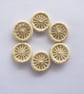 Dorset Buttons, Handmade, Pale Gold Synthetic Thread on Brass Rings, 2cm - Image 3
