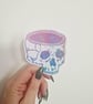 Mindless Skull Hand Printed Sticker - Holographic Gradient