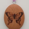 butterfly pyrography double sided hanging ornament