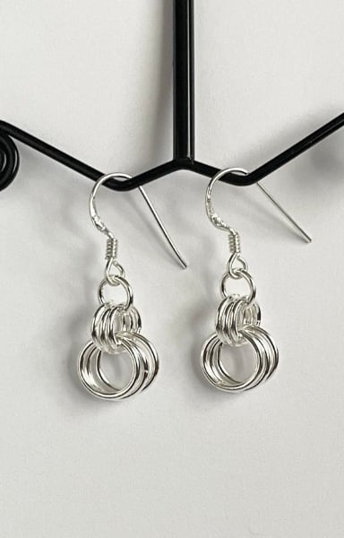 Sterling Silver Link Chainmaille Earrings