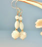 Mother Of Pearl Rose Earrings - Handmade Gift, Wedding, Bridesmaid, Anniversary - Image 4