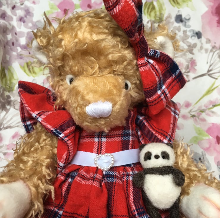 Susie traditional Christmas bear, hand sewn ted... Folksy