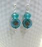 Sterling Silver earrings with Czech glass & crystal beads - Image 1