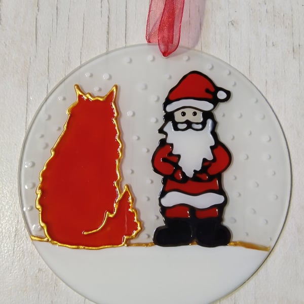 Maine Coon Christmas sun catcher decoration. ' A very Maine Coon Christmas ' 