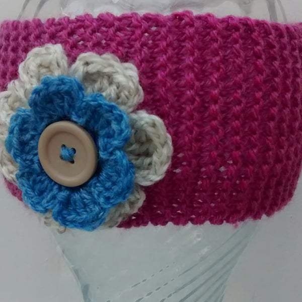 Sale, Knitted Headband with Flower 
