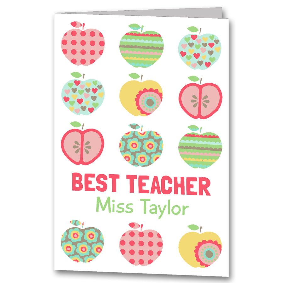 Personalised Apple Teacher Thank you Card