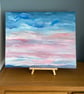 Dusk sky over distant hills . Soft pink and blue original acrylic painting 20x16 - Image 6