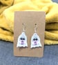 Book Lover Ghost Earrings: Embroidered Acrylic Thread Dangle Earrings