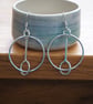 Large Silver Hoop Earrings, Argentium Silver Earring Hoops, Handmade Hoops - Image 4