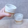 Pair of whisky tumbler or espresso coffee cup in stoneware hand thrown pottery