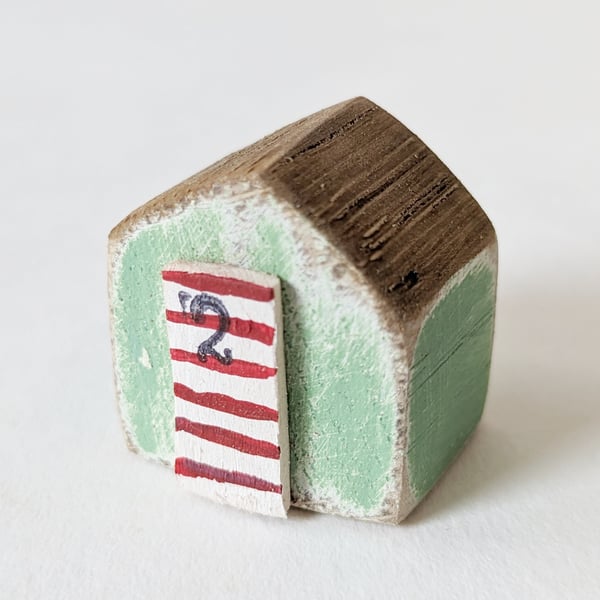 Teeny Hand Painted Wooden Beach Hut