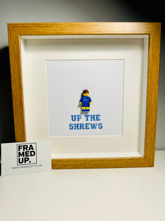 SHREWSBURY TOWN FC - Framed custom Lego minifigure