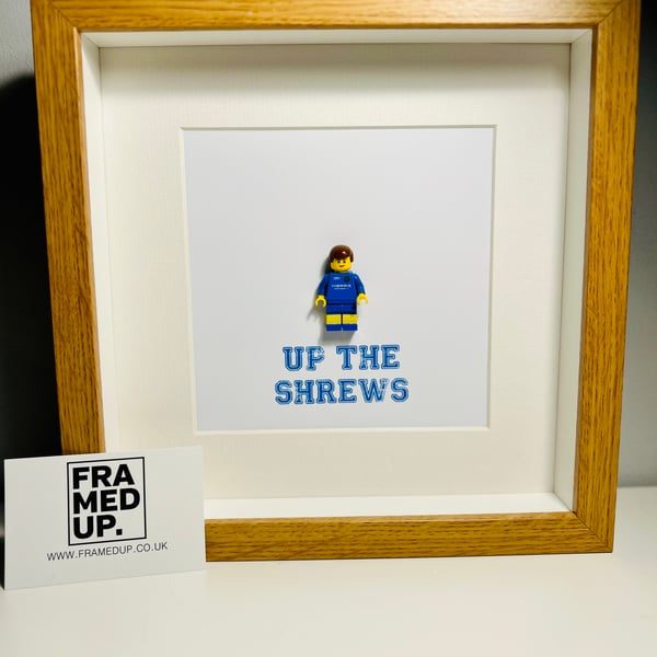 SHREWSBURY TOWN FC - Framed custom Lego minifigure