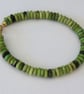 Bracelet Green Turquoise Semi Precious Stone Rondelle Beads Gold Detail Magnet  - Image 4