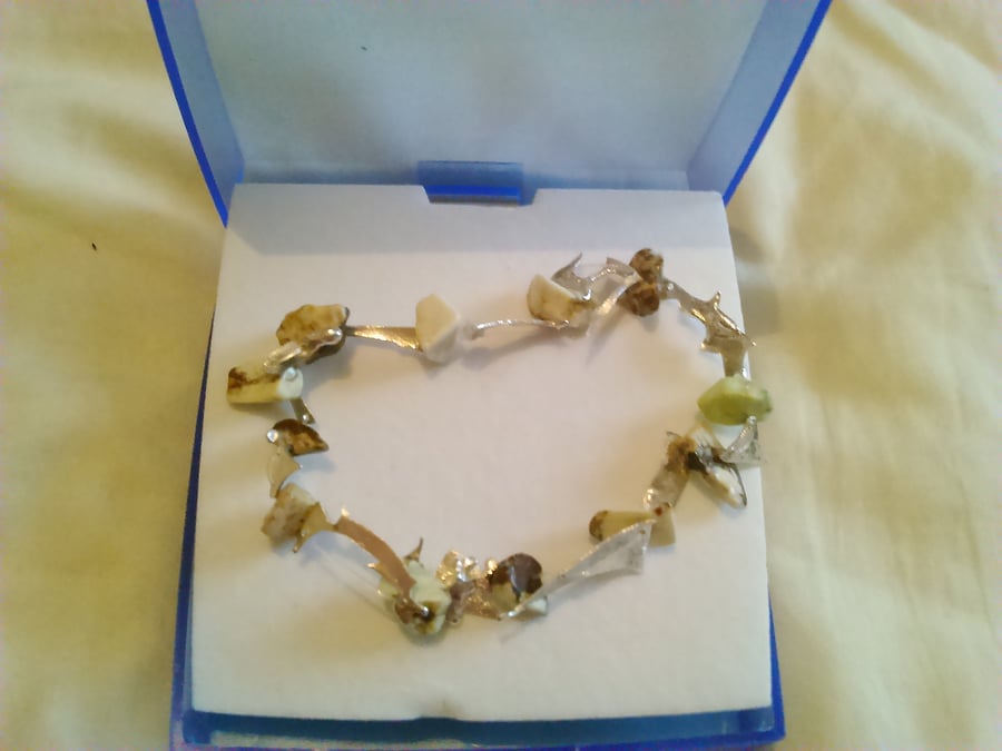 lemon cryophase and silver elasticated bracelet