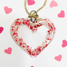 Fused Glass Hanging Heart 