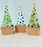  Fused glass Christmas tree in oak pot  - Image 2