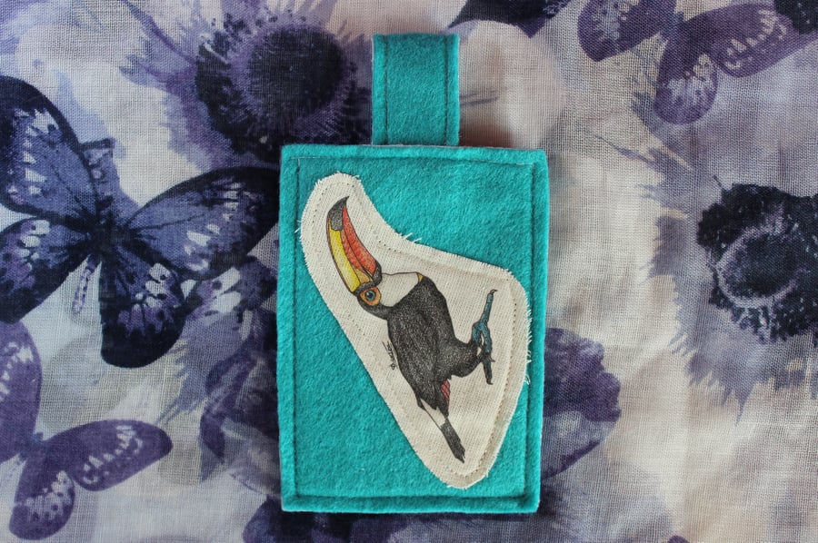 SALE ITEM - Toucan Card Holder Cute Bag Accessory Label