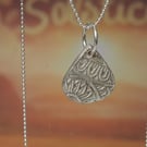 Sunflowers and Sunshine  Solstice -  Teardrop Pendant necklace - PMC 