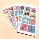 Set of cards - 5 cute animal cards, blank inside