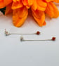 Sterling silver chain earrings with rare nanhong agate stones  - Image 5