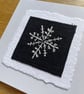 Winter snowflake, hand embroidered keepsake Christmas card, recycled card - Image 5