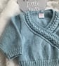 Hand Knitted Newborn Wrapover Cardigan (0-3 months) - Image 3