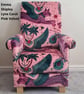 Emma Shipley Lynx Coral Pink Velvet Adult Chair Armchair Cats Accent Small  - Image 2