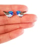 Superb Fairywren Stud Earrings - Handmade - Image 2