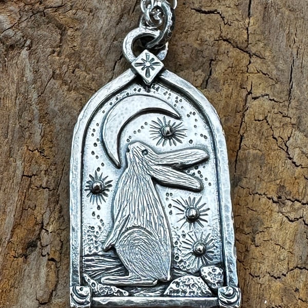 Moon Gazing Hare Pendant