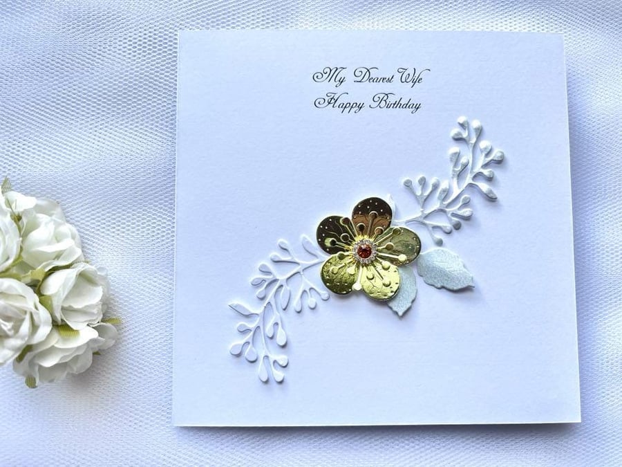 Handmade Luxury Personalised Birthday Card with Envelope for mum, wife, daughter