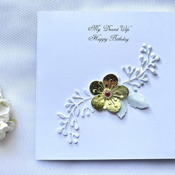 Handmade Luxury Personalised Birthday Card with Envelope for mum, wife, daughter
