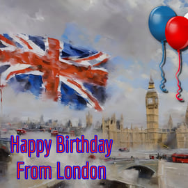 Happy Birthday From London A5 Card 