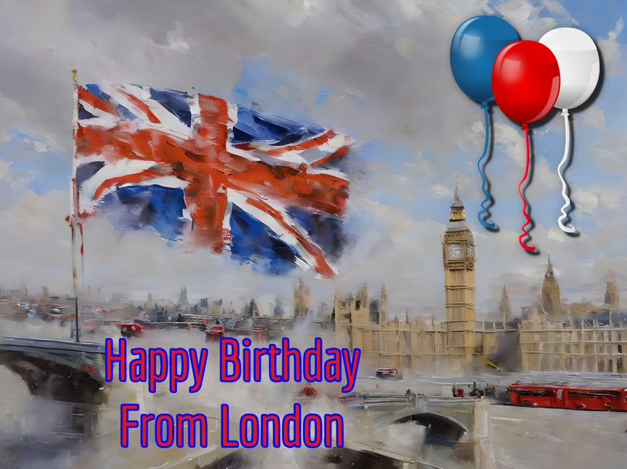 Happy Birthday From London A5 Card 