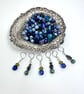 Stitch markers for knitting and crochet, set of 6 recycled vintage bead notions - Image 2