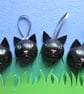 Black Cat Hanging Decoration Pet Bauble for Christmas Tree Home x 4