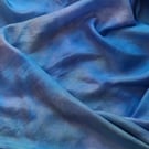 Beautiful Blues Large Square Silk Scarf Hand-Dyed